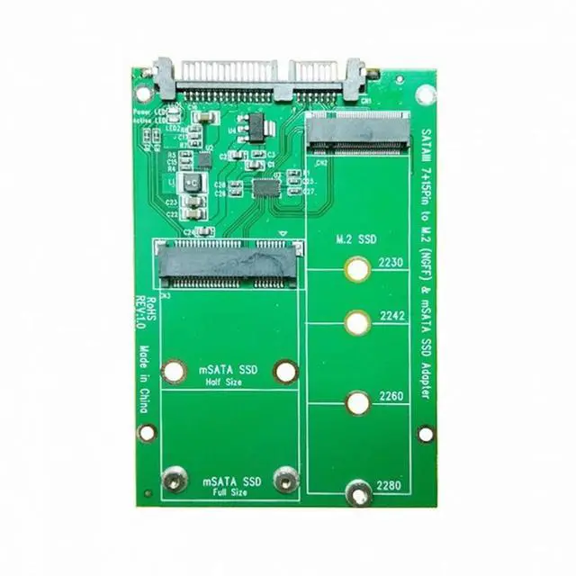 Alt view image 7 of 7 - CY 2 in 1 Combo Mini PCI- E 2 Lane M.2 NGFF mSATA SSD to SATA 3.0 III Adapter Converter PCBA
