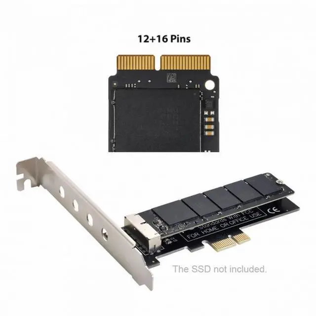 Alt view image 5 of 7 - CY PCI Express PCI-E 1X to 12+16Pin 2013-2017 Mac Pro Air SSD Convert Card for A1493 A1502 A1465 A1466