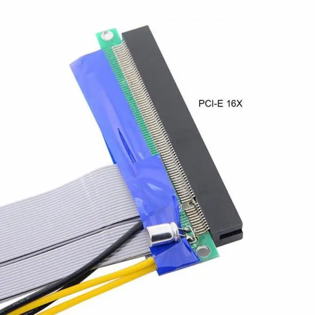 Alt view image 3 of 7 - CY PCI-E Express 4x to 16x Flex Cable Extender Converter Riser Card Adapter with 4pin Power 15cm