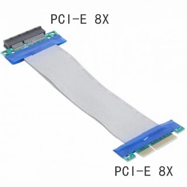 Alt view image 6 of 7 - CY PCI-E Express 8X to 8x Male to Female Slot Riser Extender Card Ribbon Flexible Cable 20cm