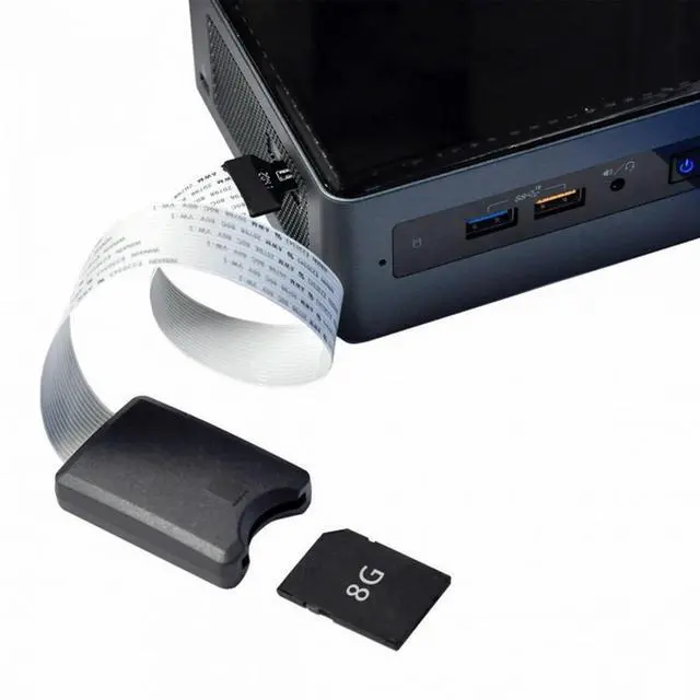 Alt view image 5 of 7 - CY Micro-SD TF Memory Card Kit Male to SD Female Extension Soft Flat FPC Cable Extender 25cm