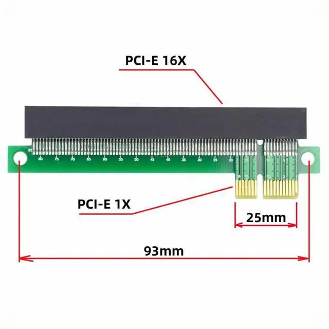 Alt view image 5 of 7 - CY PCI-E Express 1x to 16x Extender Converter Riser Card Adapter Male to Female Extension for Graphics Card