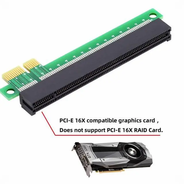 Alt view image 6 of 7 - CY PCI-E Express 1x to 16x Extender Converter Riser Card Adapter Male to Female Extension for Graphics Card