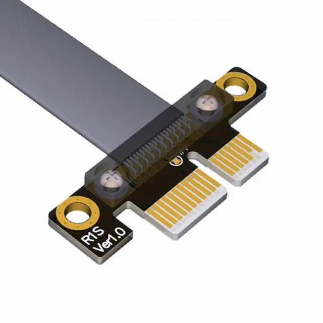 Alt view image 3 of 6 - CY PCI-E Gen3.0 1x To 16x Riser Cable 30cm PCI-Express PCI-E X16 Extender Right Angled Elbow Design