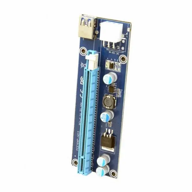 Alt view image 3 of 7 - CY PCI-E 1x to 16x Mining Machine Enhanced Extender Riser Adapter with USB 3.0 6Pin Power Cable