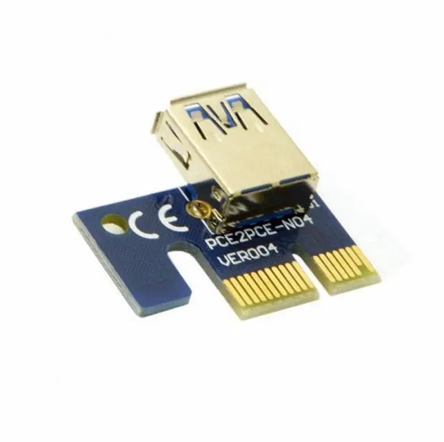 Alt view image 5 of 7 - CY PCI-E 1x to 16x Mining Machine Enhanced Extender Riser Adapter with USB 3.0 6Pin Power Cable