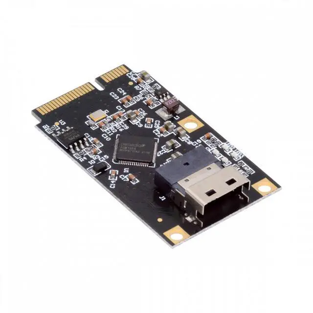 Alt view image 2 of 7 - CY Mini PCI-E PCI Express to Slimline SFF-8654 SATA 3.0 Four Ports Adapter Converter 6Gbps Disk Extension Card for SSD