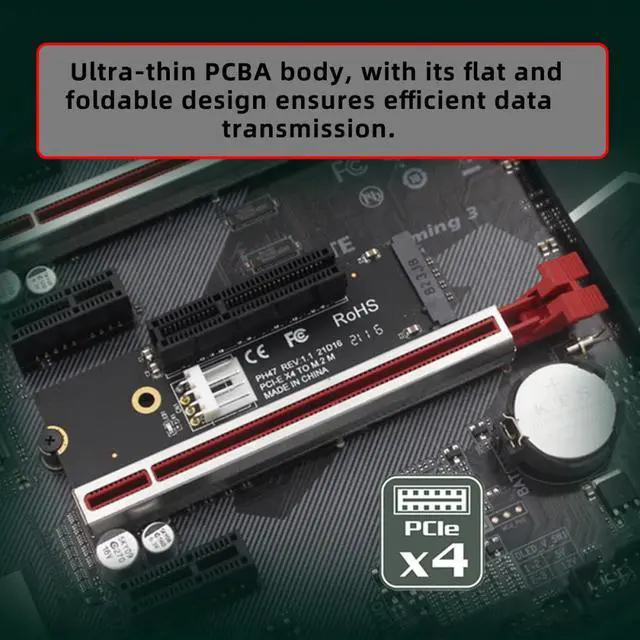 Alt view image 6 of 7 - CY M.2 NGFF NVMe M-Key Extender to PCI-E X1 X4 X8 X16 Graphics Card Riser Adapter PCI-Express for M2 2260 2280