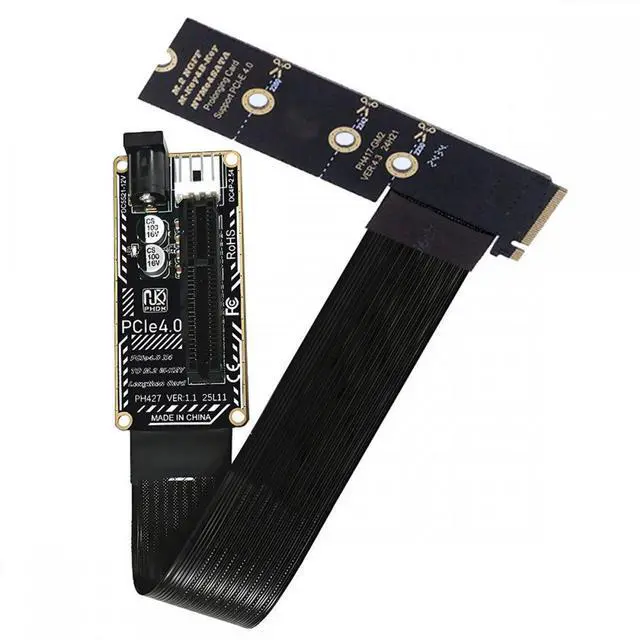 Main image of CY M.2 NGFF NVMe M-Key Right Angled Type 90 Degree to PCI-E X1 X4 X8 X16 Cable Graphics Card Extension Adapter PCI-Express for M2 2260 2280