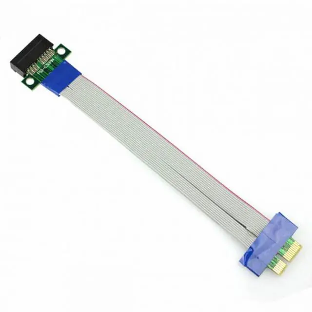 Alt view image 7 of 7 - CY PCI-E Express 1X Slot Riser Card Extender Extension Ribbon Flex Relocate Cable 20cm
