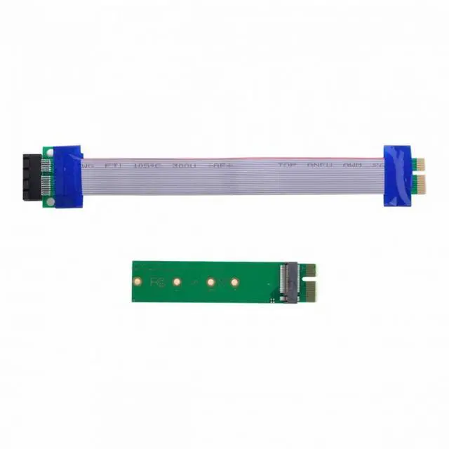 Alt view image 2 of 7 - CY NGFF M-key NVME AHCI SSD to PCI-E 3.0 1x x1 Vertical Adapter with Cable Male to Female Extension
