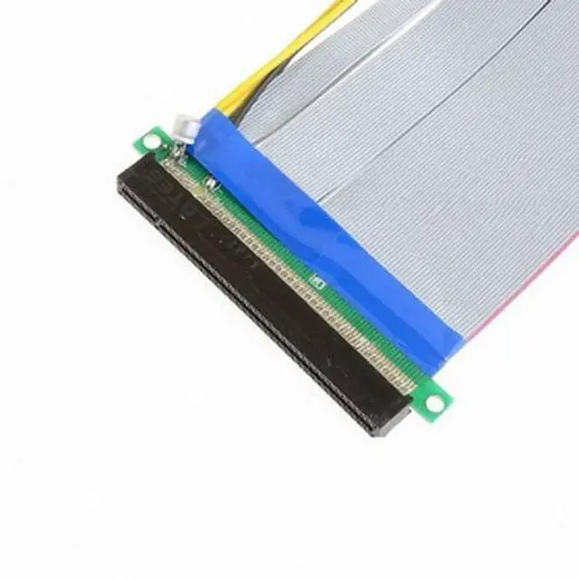 Alt view image 2 of 7 - CY PCI-E Express 16X to 16x Riser Extender Card with Molex IDE Power Ribbon Cable 20cm