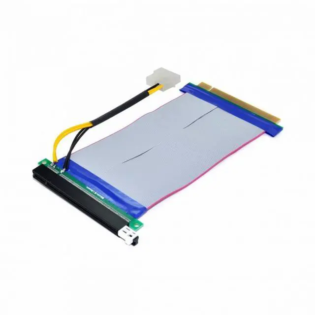 Alt view image 7 of 7 - CY PCI-E Express 16X to 16x Riser Extender Card with Molex IDE Power Ribbon Cable 20cm