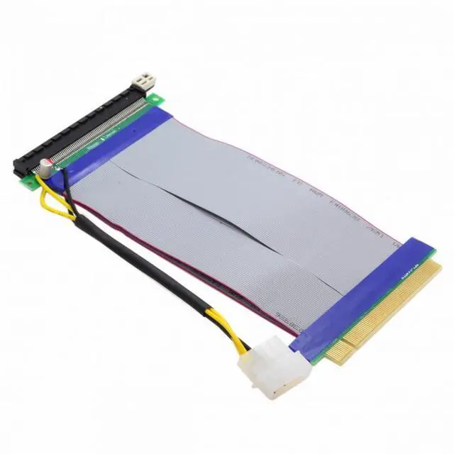 Alt view image 5 of 7 - CY PCI-E Express 16X to 16x Riser Extender Card with Molex IDE Power Ribbon Cable 20cm