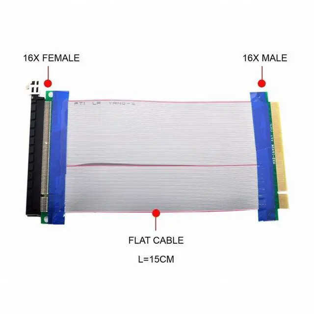 Alt view image 6 of 7 - CY NGFF M-key NVME AHCI SSD to PCI-E 3.0 16x x16 Vertical Adapter with Cable Male to Female Extension