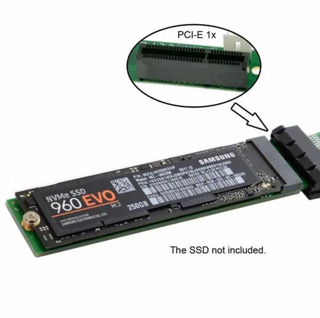 Alt view image 5 of 7 - CY NGFF M-key NVME AHCI SSD to PCI-E 3.0 1x x1 Vertical Adapter for XP941 SM951 PM951 960 EVO SSD