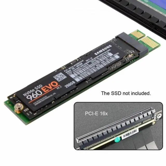Alt view image 6 of 7 - CY NGFF M-key NVME AHCI SSD to PCI-E 3.0 1x x1 Vertical Adapter for XP941 SM951 PM951 960 EVO SSD