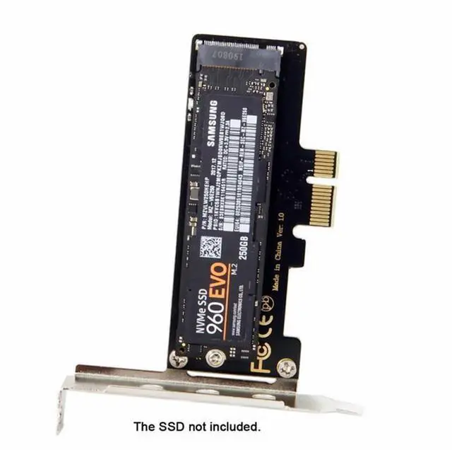 Alt view image 3 of 7 - CY Low Profile PCI-E 3.0 x1 Lane to M.2 NGFF M-Key SSD Nvme AHCI PCI Express Adapter Card