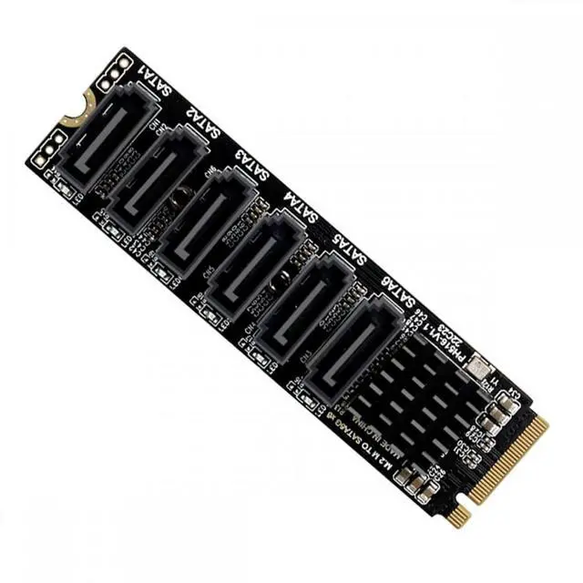 Main image of CY NGFF NVME M-Key PCI Express to SATA 3.0 6Gbps 6 Ports Adapter Converter Hard Drive Extension Card 2280