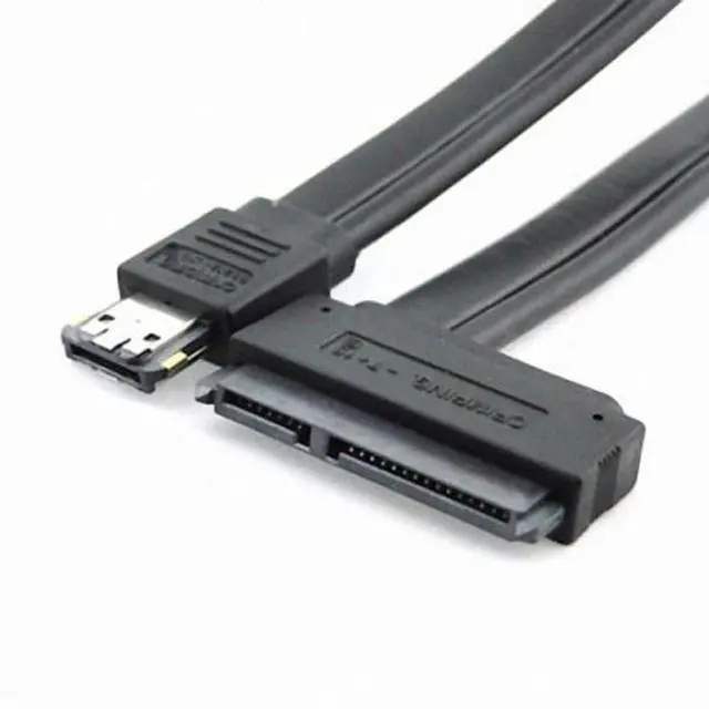 Alt view image 2 of 7 - CY 50cm Dual Power 12V and 5V eSATAp Power ESATA USB 2.0 combo to 22Pin SATA cable for 2.5" 3.5" Hard Disk Drive