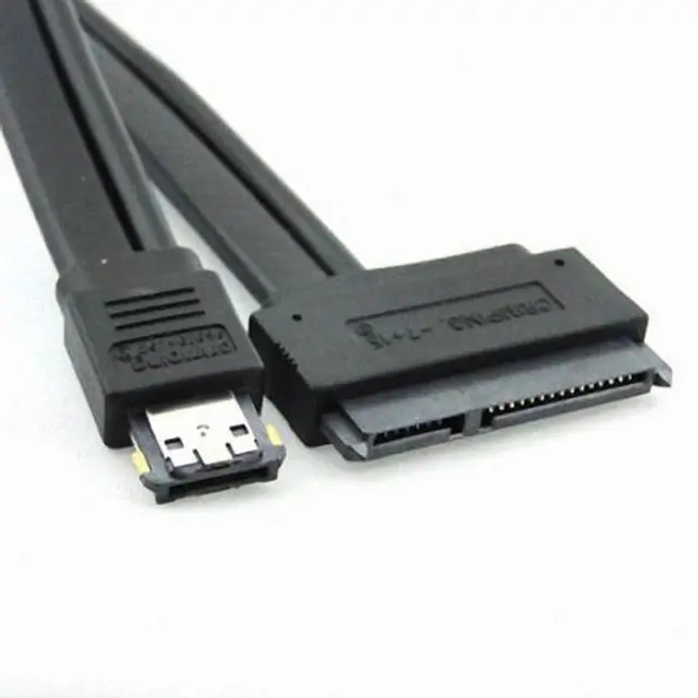 Alt view image 3 of 7 - CY 50cm Dual Power 12V and 5V eSATAp Power ESATA USB 2.0 combo to 22Pin SATA cable for 2.5" 3.5" Hard Disk Drive