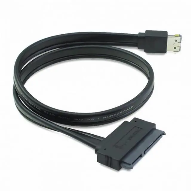 Alt view image 7 of 7 - CY 50cm Dual Power 12V and 5V eSATAp Power ESATA USB 2.0 combo to 22Pin SATA cable for 2.5" 3.5" Hard Disk Drive
