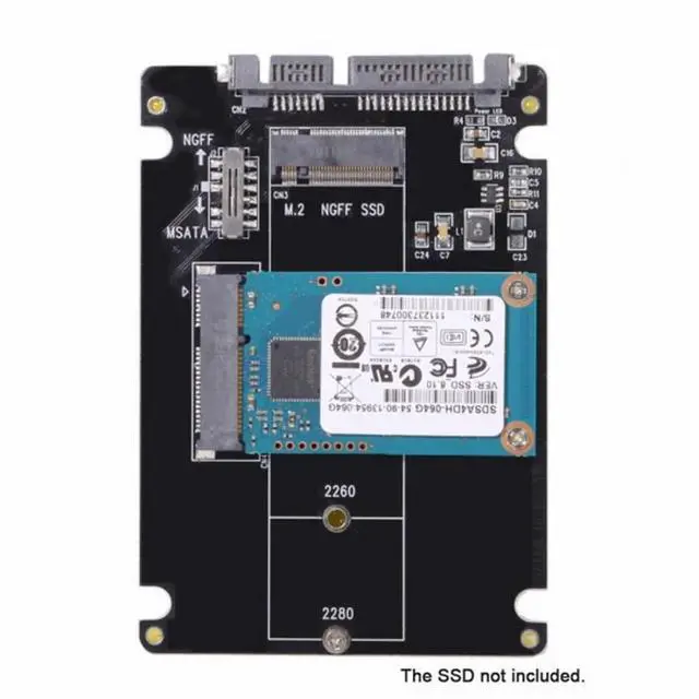 Alt view image 2 of 7 - CY Combo M.2 NGFF B-key mSATA SSD to SATA 3.0 Adapter Converter Case Enclosure with Switch