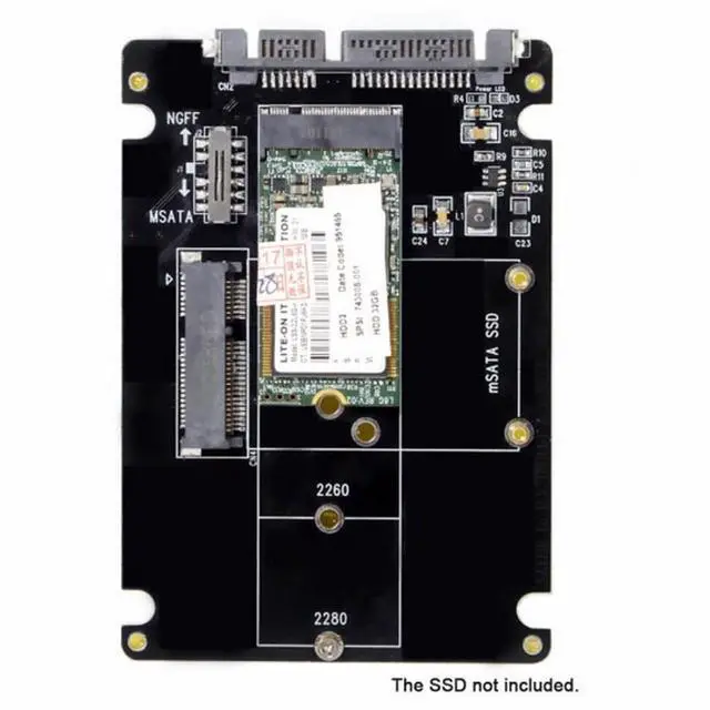 Alt view image 3 of 7 - CY Combo M.2 NGFF B-key mSATA SSD to SATA 3.0 Adapter Converter Case Enclosure with Switch
