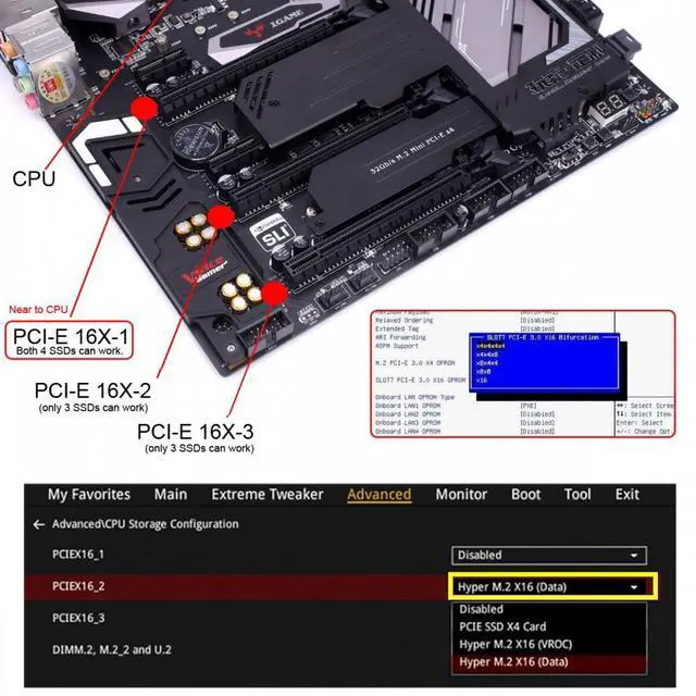 Alt view image 4 of 7 - CY Low Profile Dual 2x NVME M.2 SSD to PCIE Express Gen4 X8 X16 Raid Card VROC Raid0 Hyper Adapter