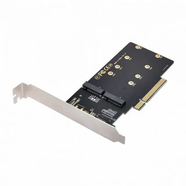 Alt view image 2 of 7 - CY Dual 2X NVME M.2 AHCI to PCIE Express 3.0 Gen3 X8 X16 Raid Card VROC Raid0 Hyper Adapter