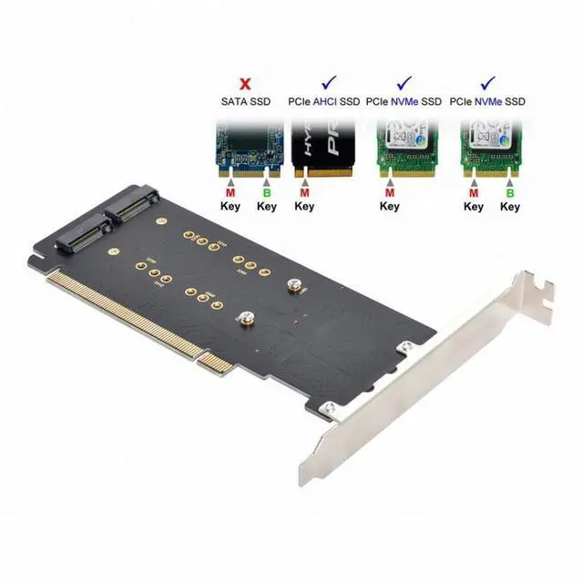 Alt view image 3 of 7 - CY 4X NVME M.2 AHCI to PCIE Express 3.0 Gen3 X16 Raid Card VROC Raid0 Hyper Adapter
