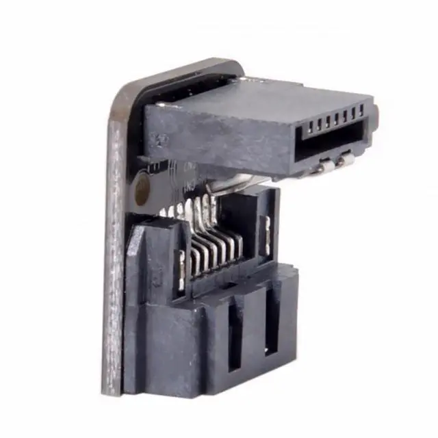 Alt view image 2 of 7 - CY SATA 7Pin Female to 7pin Male 90 Degree Down Angled Adapter Mainboard Motherboard for Desktops SSD HDD