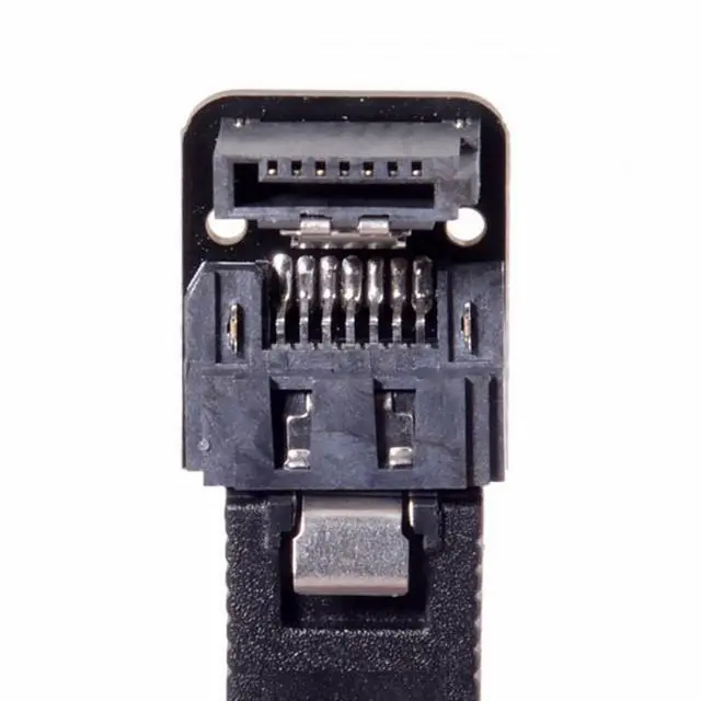 Alt view image 6 of 7 - CY SATA 7Pin Female to 7pin Male 90 Degree Down Angled Adapter Mainboard Motherboard for Desktops SSD HDD