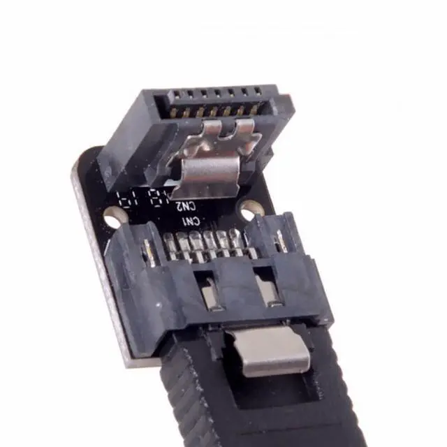 Alt view image 5 of 7 - CY SATA 7Pin Female to 7pin Male 90 Degree Down Angled Adapter Mainboard Motherboard for Desktops SSD HDD