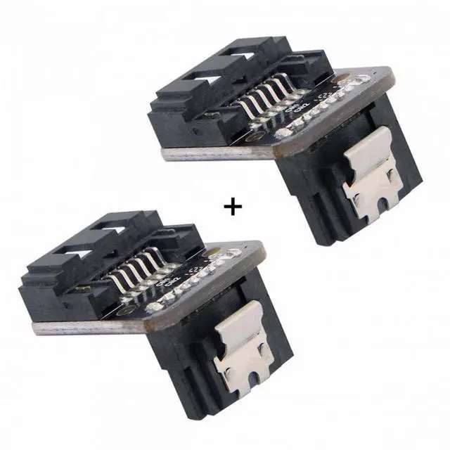 Alt view image 6 of 7 - CY SATA 7Pin Female to 7pin Male Up 90 Degree Angled Adapter Mainboard Motherboard for Desktops SSD HDD