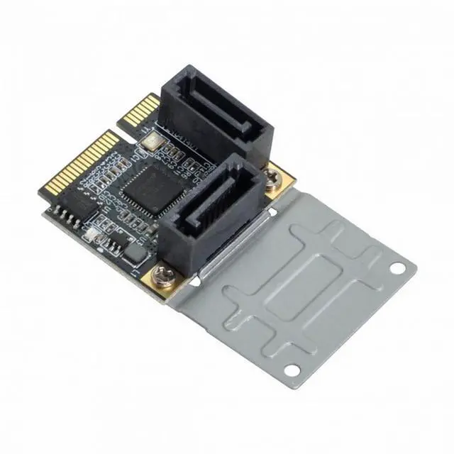 Alt view image 3 of 7 - CY Mini PCI-E PCI Express to SATA 3.0 Dual Ports Adapter Converter Hard Drive Extension Card