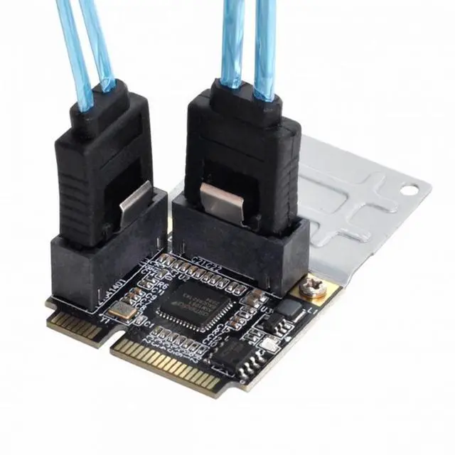 Alt view image 4 of 7 - CY Mini PCI-E PCI Express to SATA 3.0 Dual Ports Adapter Converter Hard Drive Extension Card