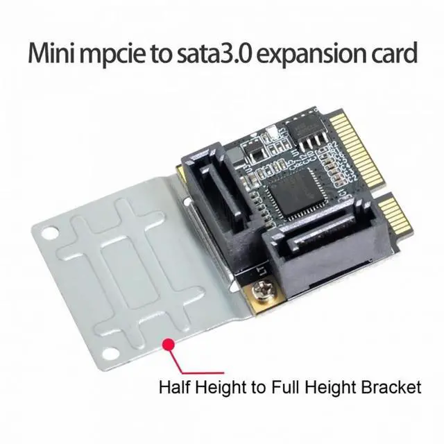 Alt view image 6 of 7 - CY Mini PCI-E PCI Express to SATA 3.0 Dual Ports Adapter Converter Hard Drive Extension Card
