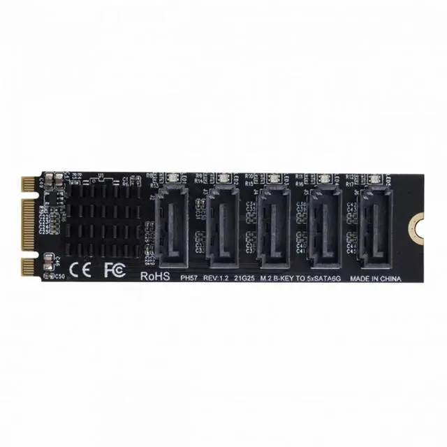 Alt view image 6 of 7 - CY NGFF Key B+M to SATA 3.0 6Gbps 5 Ports Adapter Converter PM Multi Port Select JMB575 2280
