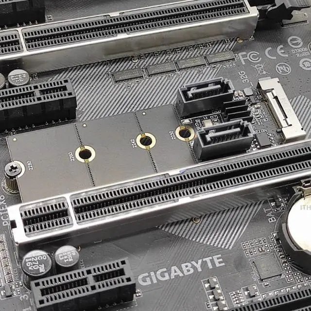 Alt view image 4 of 7 - CY NGFF Key B+M PCI Express to SATA 3.0 6Gbps Dual Ports Vertical Adapter Converter Hard Drive Extension Card JMB582 2230 2242 2260 2280
