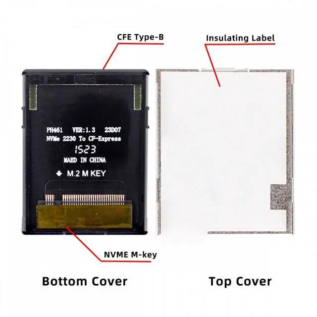 Alt view image 2 of 7 - CY CFexpress Type-B to NVME 2230 Memory Card Kit Case CFE CFB NGFF M-key Adapter Compatible with XS Camera 8K RAW PCIe Expansion