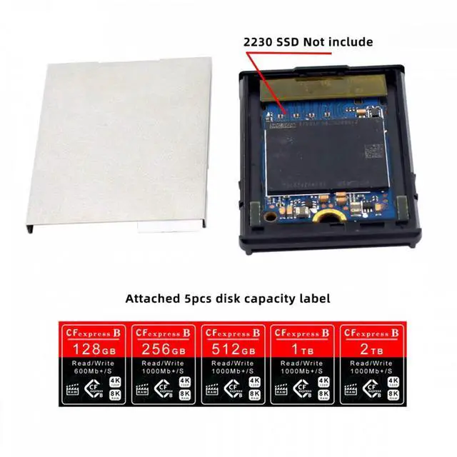 Alt view image 4 of 7 - CY CFexpress Type-B to NVME 2230 Memory Card Kit Case CFE CFB NGFF M-key Adapter Compatible with XS Camera 8K RAW PCIe Expansion
