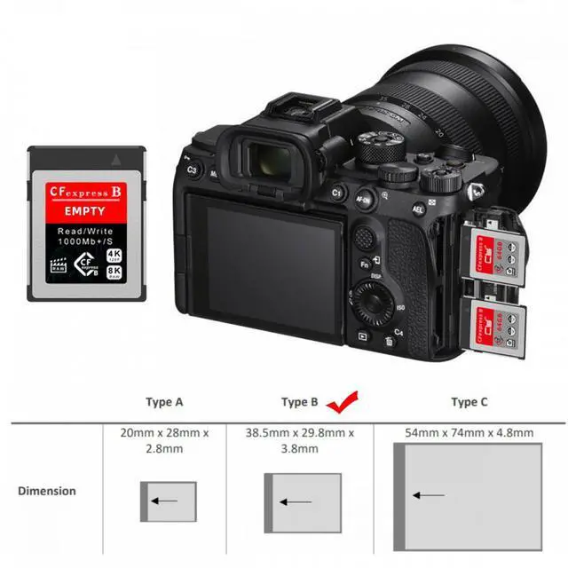 Alt view image 5 of 7 - CY CFexpress Type-B to NVME 2230 Memory Card Kit Case CFE CFB NGFF M-key Adapter Compatible with XS Camera 8K RAW PCIe Expansion