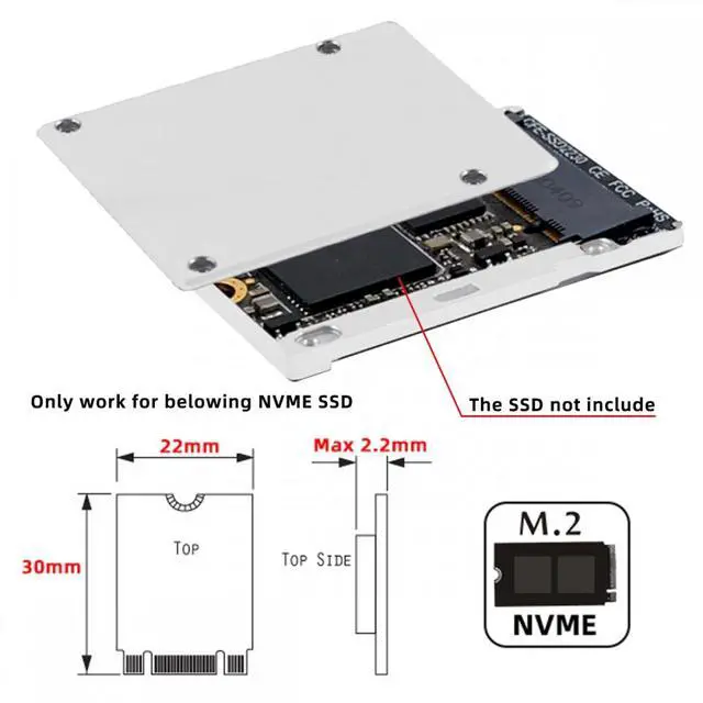 Alt view image 5 of 7 - CY CFexpress Type-B to NVME 2230 Memory Card Kit Case CFE CFB NGFF M-key Adapter Alloy Shell for Camera 8K RAW PCIe Expansion