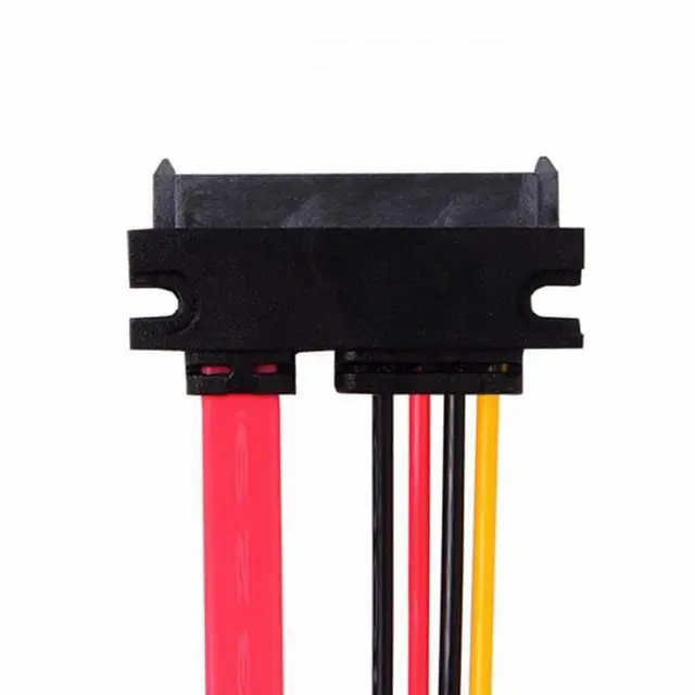 Alt view image 3 of 7 - CY Up Angled SATA III 3.0 7+15 22 Pin SATA Male to Female Data Power Extension Cable 30cm