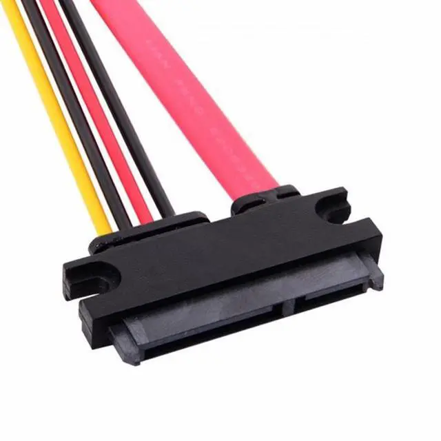 Alt view image 4 of 7 - CY Up Angled SATA III 3.0 7+15 22 Pin SATA Male to Female Data Power Extension Cable 30cm