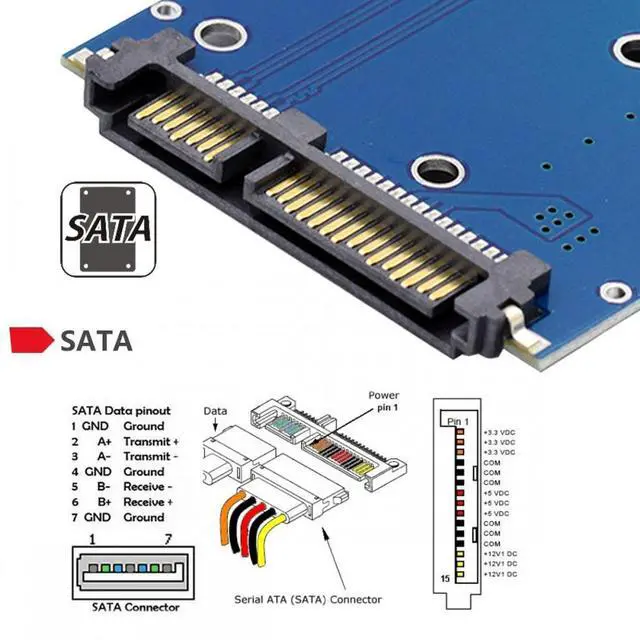 Alt view image 3 of 7 - CY Slim Type 50Pin mSATA 3050 SSD 5x3cm to 2.5" SATA 3.0 22Pin Disk Adapter 6Gbps PCBA
