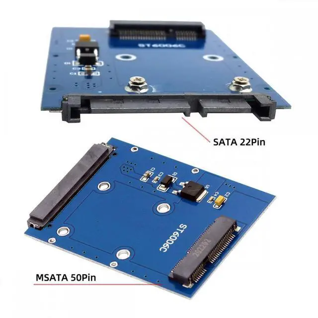 Alt view image 6 of 7 - CY Slim Type 50Pin mSATA 3050 SSD 5x3cm to 2.5" SATA 3.0 22Pin Disk Adapter 6Gbps PCBA