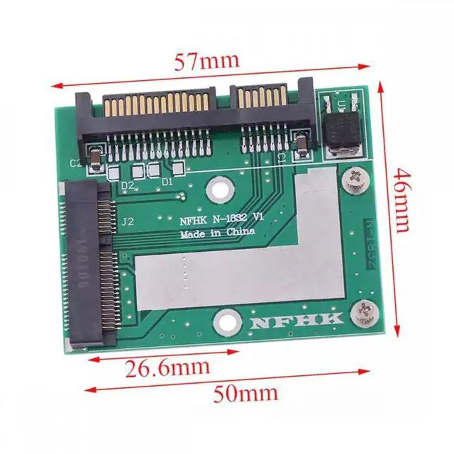 Alt view image 7 of 7 - CY Low Profile 50Pin mSATA 3050 SSD 5x3cm to 2.5" SATA 3.0 22Pin Disk Adapter 6Gbps PCBA