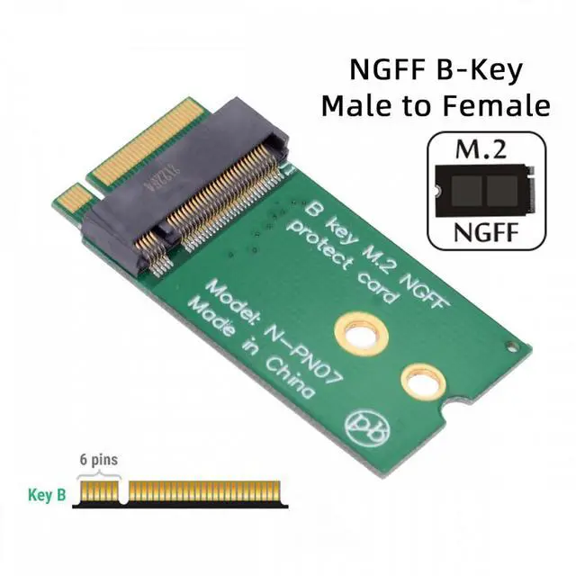 Alt view image 2 of 7 - CY NGFF B-Key 22x30mm to 22x42mm Male to Female Extension Adapter for 2230 SSD LTE Card